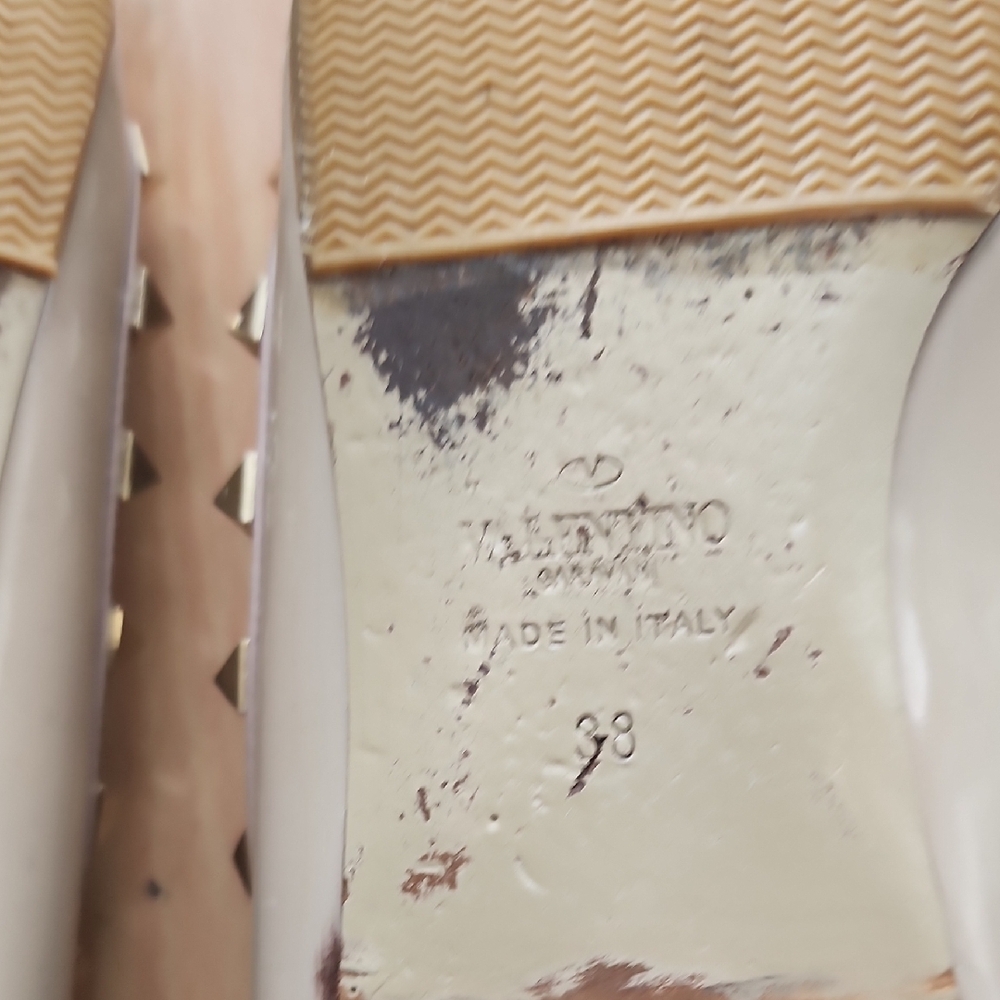 Valentino Women's Beige Studded Loafers - Picture 6 of 7